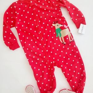 New Carters reindeer fleece pajamas 2T
